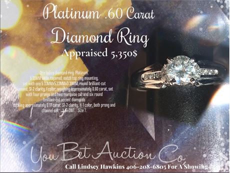 Platinum .60 Carat Diamond Ring appraised at 5,350.00