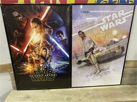 2 Framed Star Wars Posters, 24x36