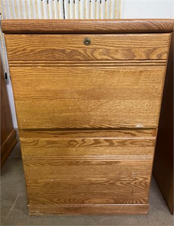 2 Drawer Oak File Cabinet, 20x24x30