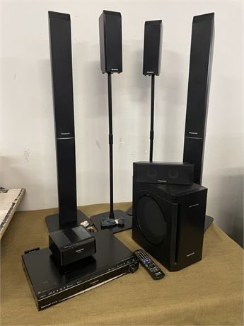 Panasonic Surround Sound System w/ Wireless Rear Speaker Receiver, 5 Disk