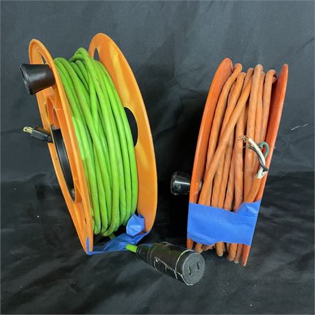 Heavy Duty 100' Extension Cord on Reel + 96' Cord Only (ends cut off)