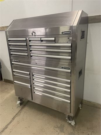 Large Stainless Steel Mechanics Tool Cabinet w/ Built-in Stereo