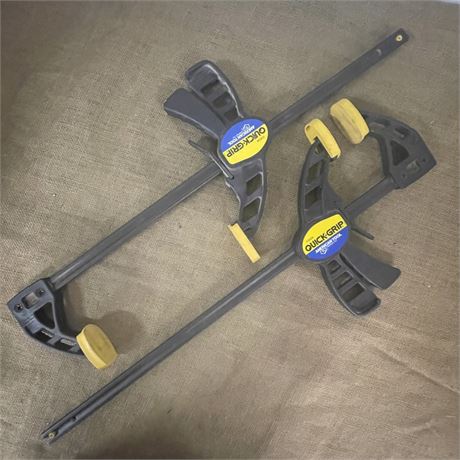 Pair of Heavy Duty Quick-Grip Clamps, Open to 20"