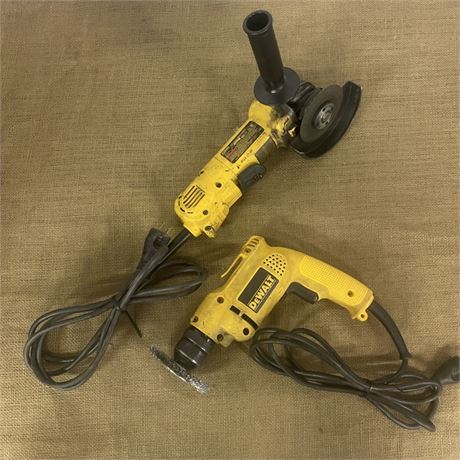 DeWalt Angle Grinder and Drill, Corded