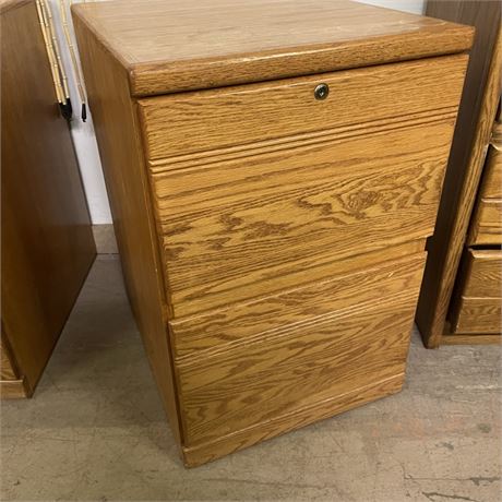 2 Drawer Oak File Cabinet, 20x24x30