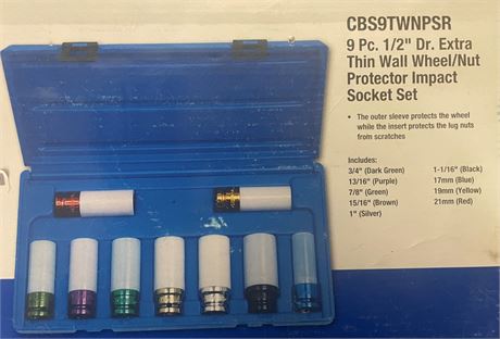 Cornwell 9 Piece 1/2” Drive Nut Protector Power Socket Set