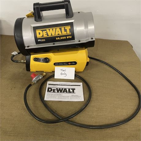 DeWalt 20v Forced Air Propane Heater, Tool Only