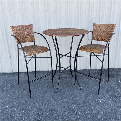 Tall Bistro Table and Chair Set, 30" dia, 40" Tall