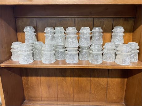 23 Vintage Cracked Glass Insulators