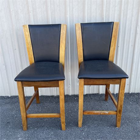 Pair of Counter Chairs, 24" at Seat, 41" at Back