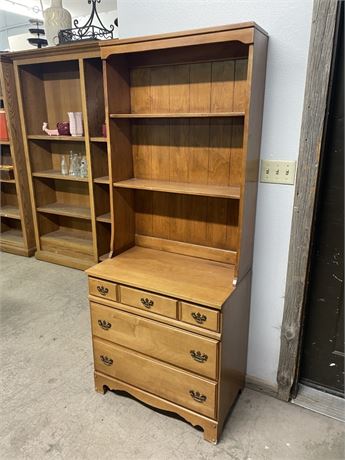 2 Piece Dresser/Hutch, Cedar Bottom Drawer, 30x18x74