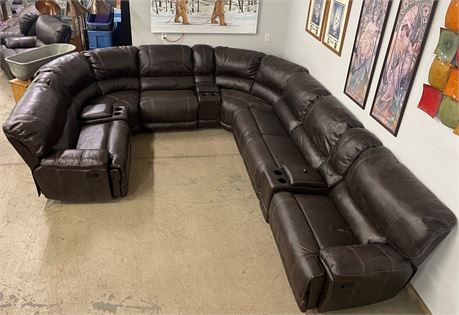 Huge 10 Piece Leather Sectional