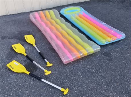 Pool Float Pair + Short Handle Paddle Trio