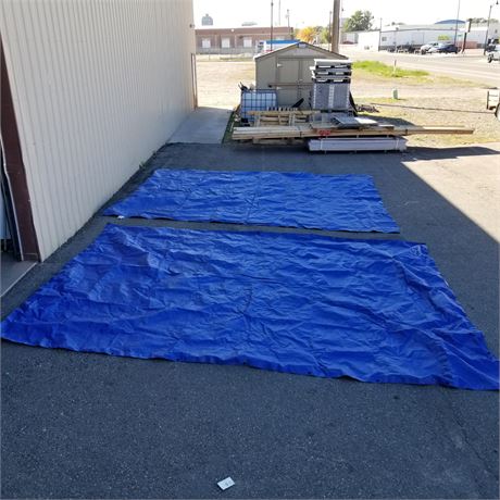 Pair of Blue Tarps, 134x178