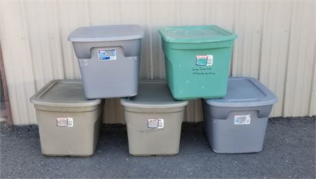 7 Lidded Totes, 73 qt