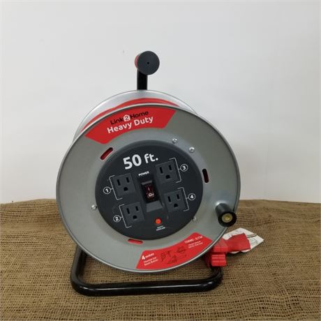 New 50' Power Cord Reel w/ Outlets