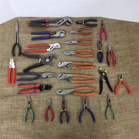 Assorted Rubber Handled Specialty Tools, Pliers, Nippers, +