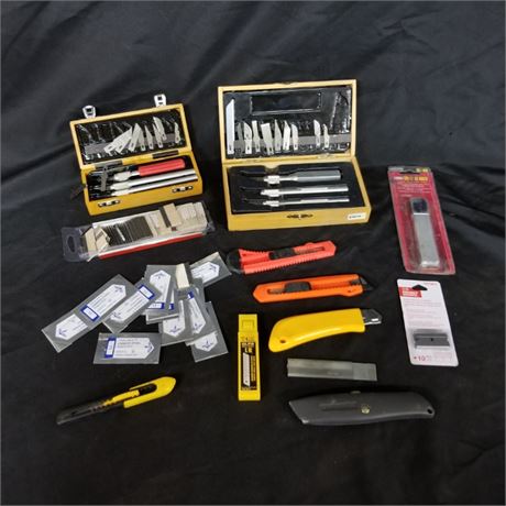 Assorted Exacto Knife Kits/Utility Knives & Blades