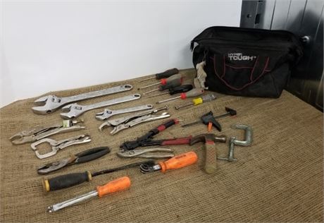 Assorted Hand Tools & Bag