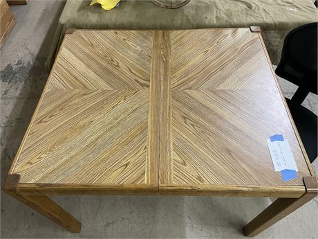 Oak Finish Dining Table, 36x42-60x30