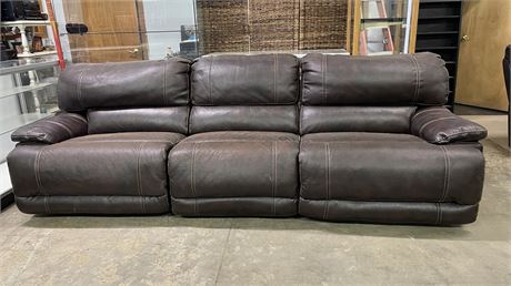 Leather Reclining Sectional Sofa, All Three Sections Recline