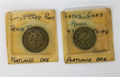 Lotus Card Room Portland OR. Brass Coins