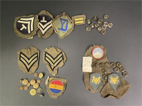 Assorted Military Patches/Emblems/Buttons