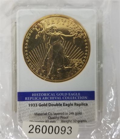 1933 Gold Double Eagle Replica Coin
