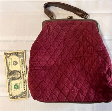 quilted purse maroon