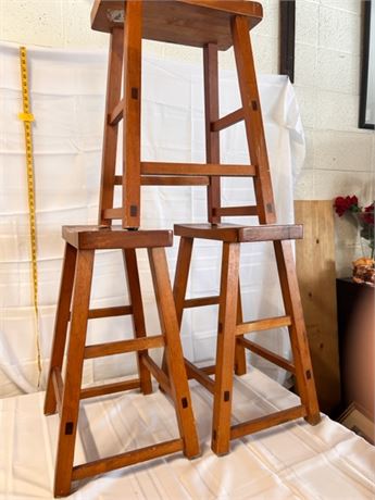 stool trio wood