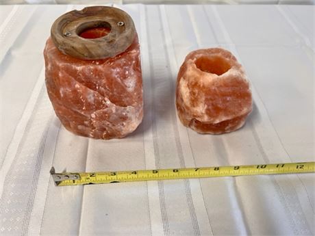 Pink Himalayan Salt rock votive holders