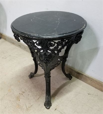 Vintage Cast Iron Table - 23"D x 29"H