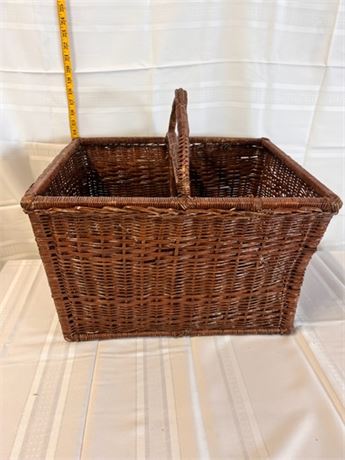 large divide wicker basket