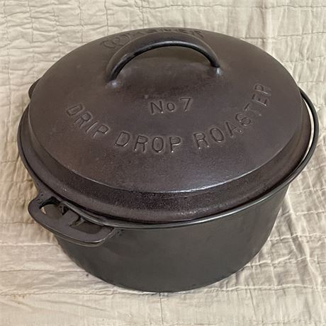 Vintage Wagner Cast Iron #7 Drip Drop Roaster 1267A