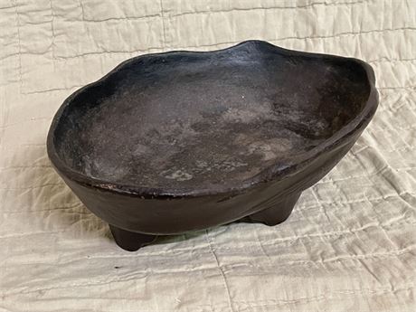 Pre 20th Century Footed Cast Iron Bowl