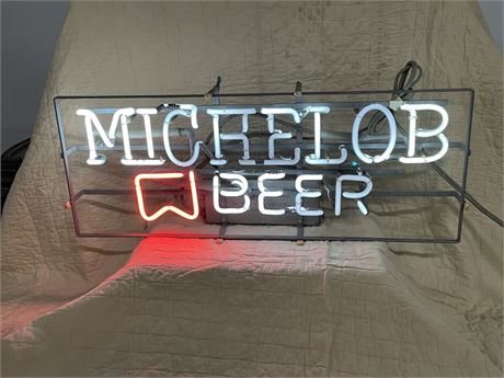 Neon Michelob Beer Sign -Works! 28X11