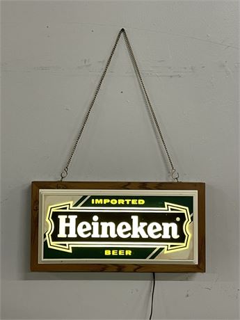 Vintage Heineken Beer Sign -  Works - 20x10