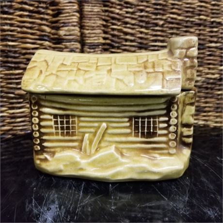 Vintage Log Cabin Cookie Jar - 5x6