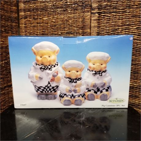 Collectible In Box Piggy Canister Set