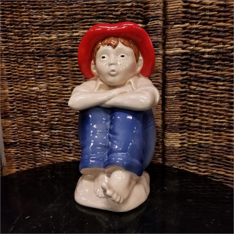 Rare Vintage Whistling Boy Cookie Jar - 4x12