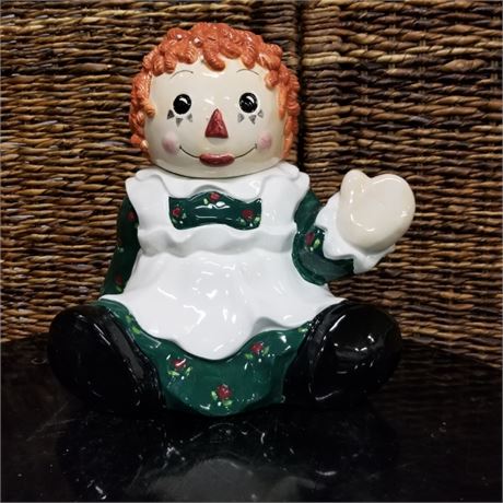 Collectible Sakura Raggedy Ann Cookie Jar - 9x10