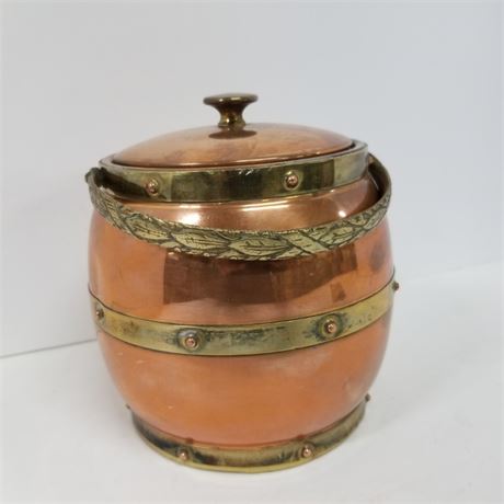 Antique Copper & Brass Ice Canister?