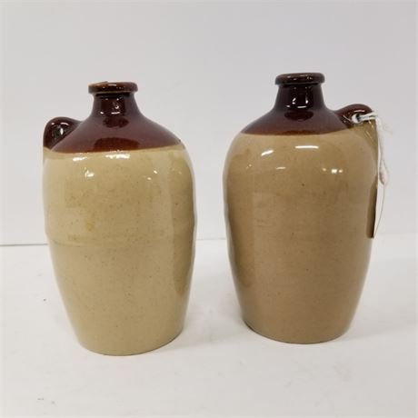 Vintage Mini Brown Jug Pair