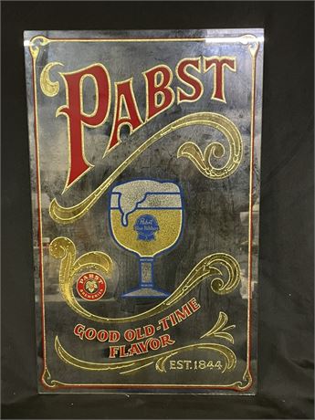 Antique Pabst Mirror Sign 12x20