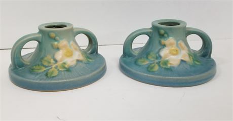 Roseville Candle Holder Pair