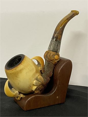 Vintage "Years of Service" carved Tobacco Pipe