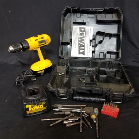 Dewalt VSR Drill with Case & Extras