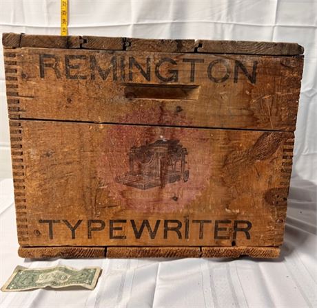 Antique Remington typewriter shipping box