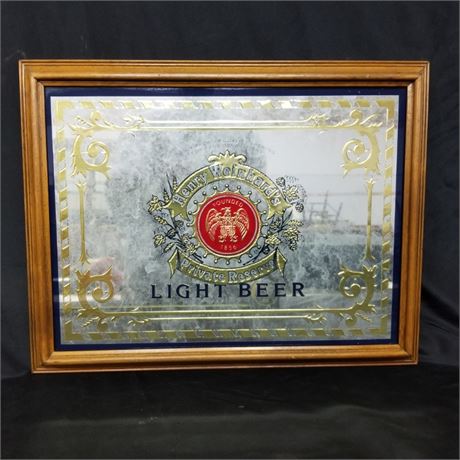 Vintage Henry Weinhard's Light Beer Mirror Sign - 23x18