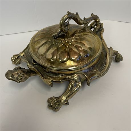 Vintage Brass Turtle Tobacco Pipe Tray